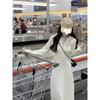 Spring Autumn Solid Color Loose Casual Sweatshirt Dress Women Elegant Zipper Pullover Vestidos Robe
