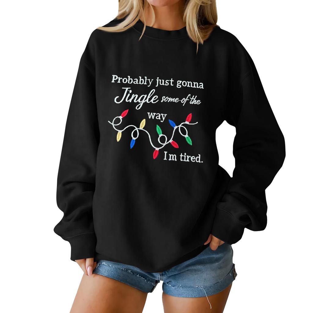 Christmas T-Shirts And Sweatshirts, Women'S Sweatshirts, Long-Sleeved Pullover Sweatshirts, Women'S Long-Sleeved Tops