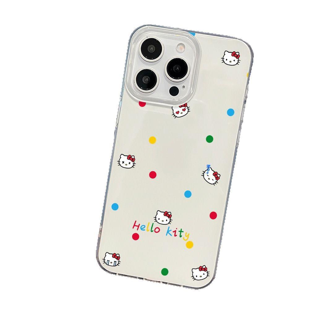 Dopamine Point KT Cat Suitable for Apple 16 Mobile Phone Case IPhone 15 Protective Case 14 Large Hole Anti Fall 13 Women's Model