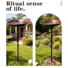 Elegant Metal Bird Bath And Feeder For Garden With Stable 5 Leg Base Attracts Wild Birds Patios Outdoor Decors