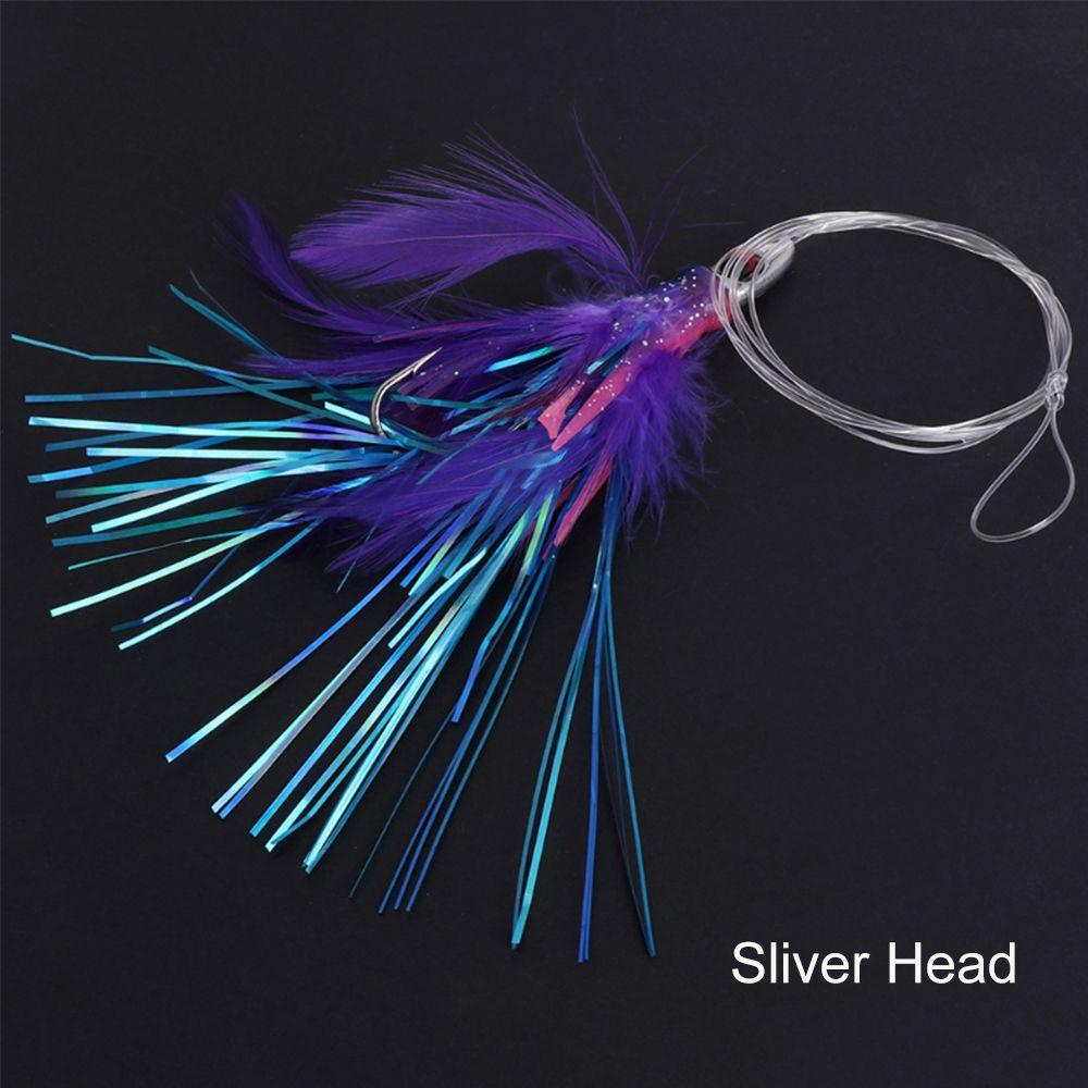 Fishing Tackle Squid Skirt Feather Lure long tail  String hook Tied up Saltwater Octopus Bait