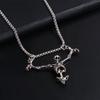 Zinc Zinc Alloy Skull Head Pendent Hip Hop Clavicle Chain Unique Men Necklace  Halloween