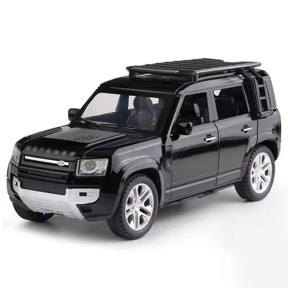 MyCar Premium 1:24 Die-cast Metal Land Rover Defender SUV Model - Realistic Collectible Car Figure, Black