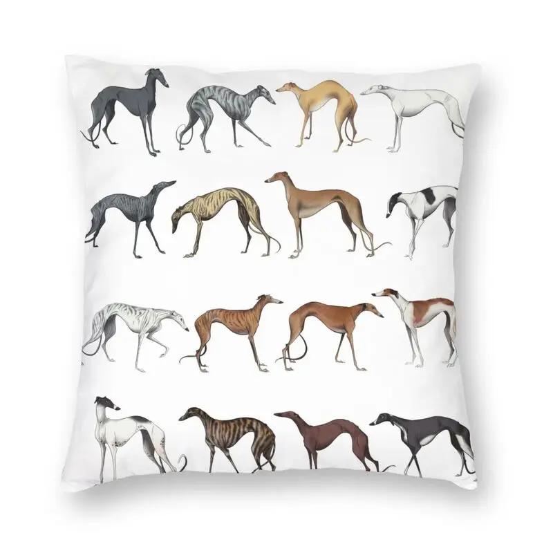 Cartoon Puppy Cushion Cover Sofa Home Decor Greyhound Square Pillow  Car    Moda