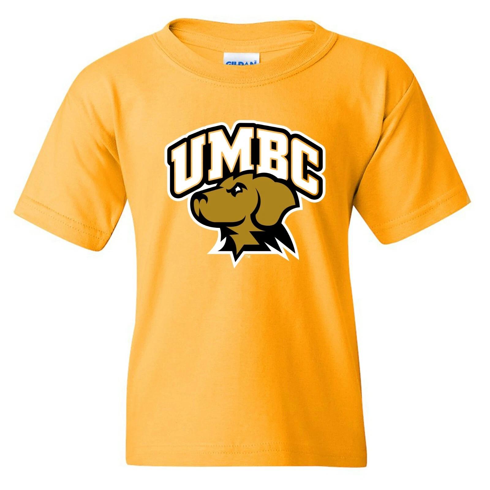 UMBC Retrievers Arch Logo Licensed Youth T-Shirt - Gold XL