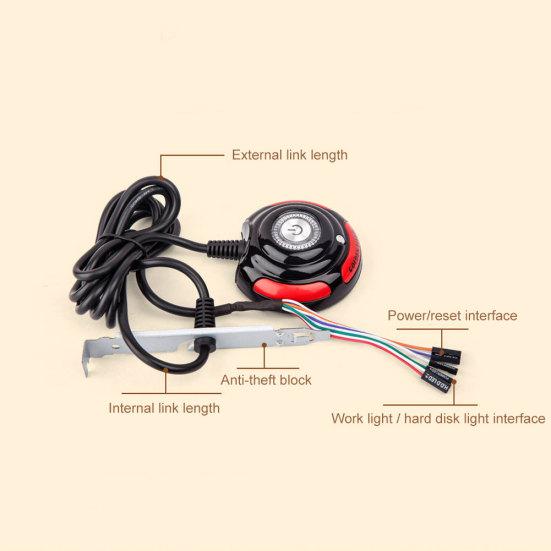 1.6m Desktop Computer PC Case Power Supply On/Off Reset HDD Push Button Switch