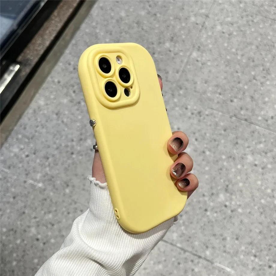 Candy Color Soft Silicone Phone Case For iPhone 16 Pro Max 15 14 13 12 11 Plus X XS XR Shockproof Bumper Lens Protection Cover
