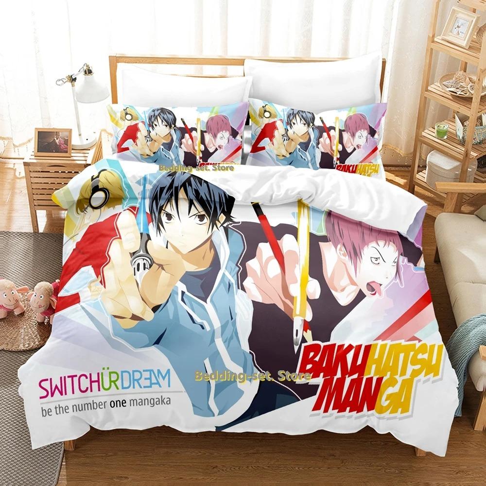 Bakuman Bedding Set Single Twin Full Queen King Size Bed Set Adult Kid Bedroom Duvetcover Sets 3D Print Anime Bed Sheet Set