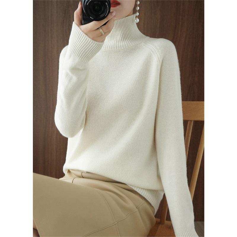 Stand-up Collar Sweater Women's Autumn And Winter Thick Section Korean Women's Solid Color Pullover Loose Knitted Long-sleeved Bottoming