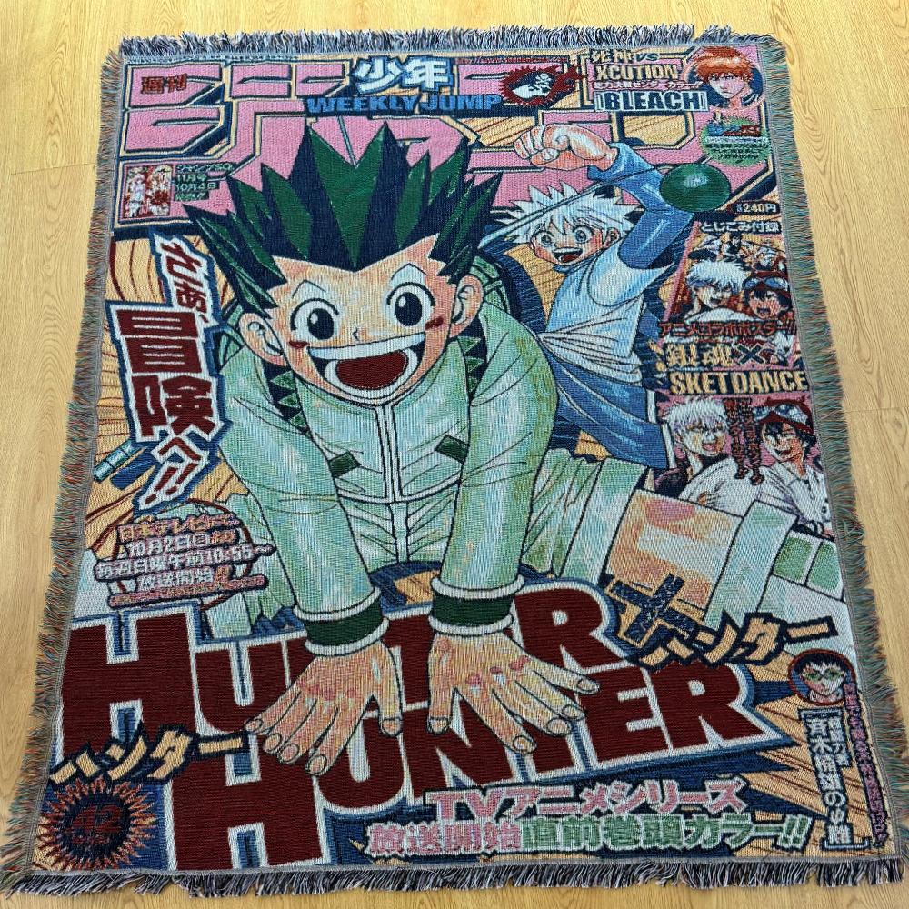 Custom Japanese Anime Wall Hanging Tapestry Woven Cotton Throw Blanket