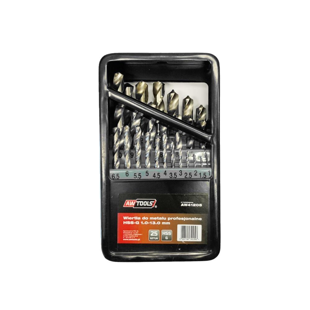 Awtools Wiertła Do Metalu Hss-G Komplet 25Elem. 1,0-13,0Mm
