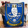 Sheffield Wednesday FC Owl print 2D Flat Pattern Flannel Blanket High quality All Seasons Warmth and Comfort Perfect for Christmas Gifts.P260914542