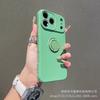 Applicable to Apple 11promax mobile phone case solid color liquid silicone ring holder iPhone11 protective case