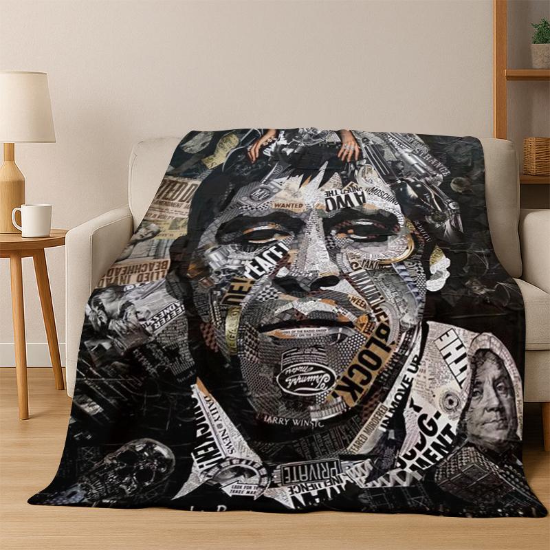 Scarface Classic Movie Tony Flannel Blanket Soft Warm Blanket Throw Blanket for Bedroom Living Room Bed Travel Picnic Gift kid
