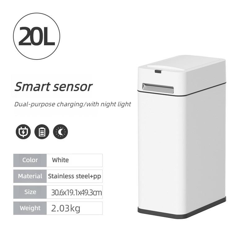 Intelligent Induction Trash Can Living Room Waste Bins Bathroom Automatic Large Capacity Waste Bins with Light Bedroom Trash Can