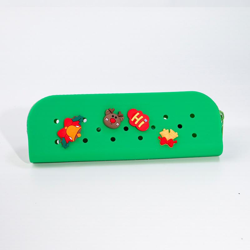 DIY silicone hole pencil bag, student creative cute pencil bag learning stationery storage bag stationery box