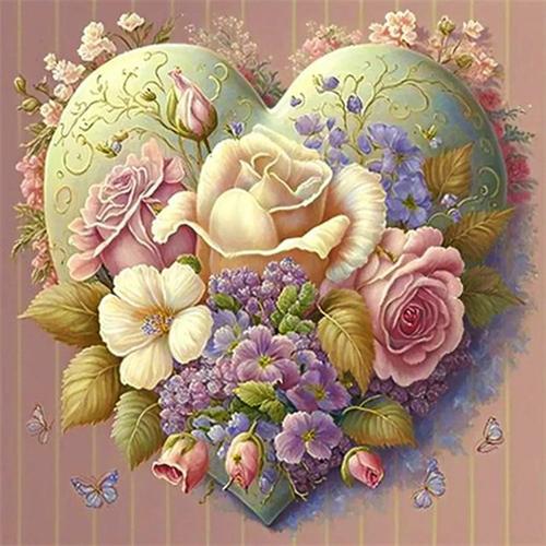 Diy Diamond Painting Heart Flower Home Decor Full Square Round Embroidery Mosaic Fantasy Landscape Wall Art