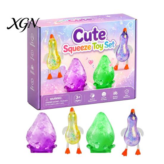 Stress Relief Toy 1 Set Squeeze Duck Rabbit Animal Love Heart Pinch Reduction Gadget Sensory Soft Stretchy Ball Relaxation Fidget Party Favors Tool
