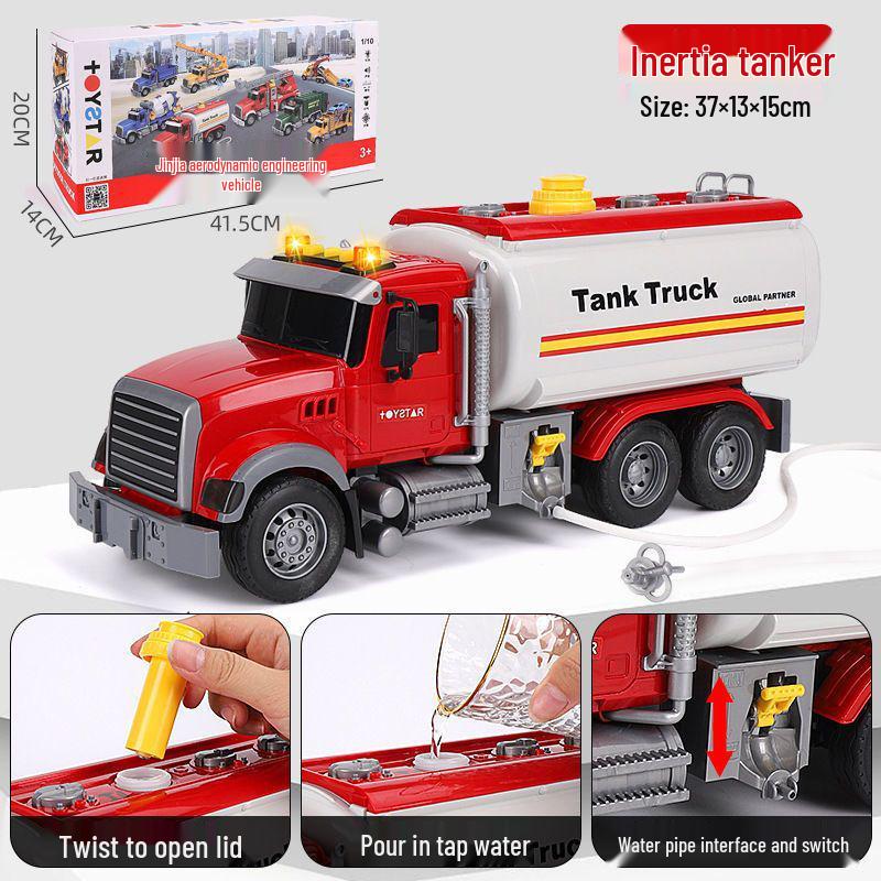 Large Kids' Toy Car: Engineering Vehicle with Water-Spraying Fire Truck, Sound & Light, Storytelling Feature