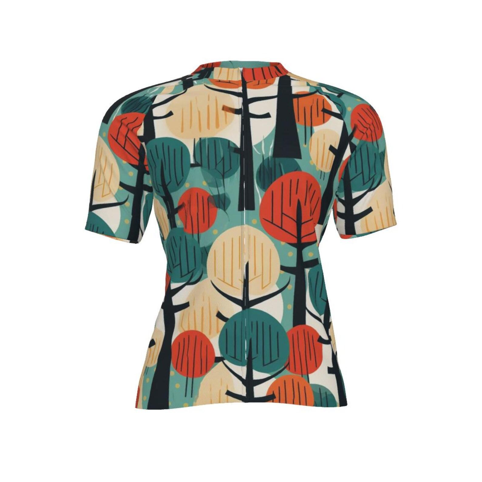 Retro Tree Cycling Jersey: Fitted MTB & Road Bike Shirt M