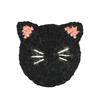 Tomo Corporation Nepal Knit Coaster Cat Face Black Wool Handwoven Coaster 9.5cm Diameter 17725-910-500