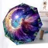 1pc Stained Glass Fairy Moon Auto Open Close Umbrella - Portable Folding Design with 8-Bone Iron Frame, Outdoor, Gift for Fans, Travelers, Daily Use.K
