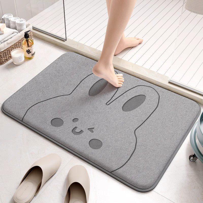 Thickened Memory Cotton Moisture-wicking Floor Mat Bathroom Bathroom Foot Mat Entry Door Mat Slip-resistant Cartoon Soiled No-wash Mat