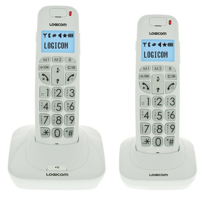 Logicom confort 250 duo téléphone sans fil sans répondeur blanc senior