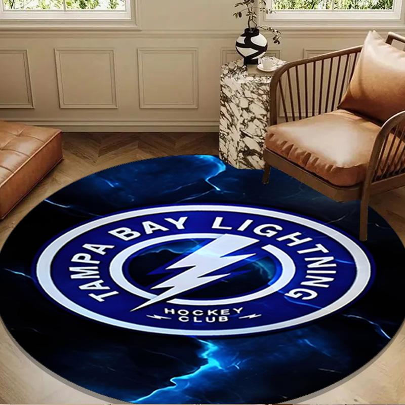 Tampa Bay Hockey Round Rug for Livingroom,Bedroom, Palyroom, Chair Rug, Area rug, Circle Carpet, Large Size Decor Fan Christmas gift