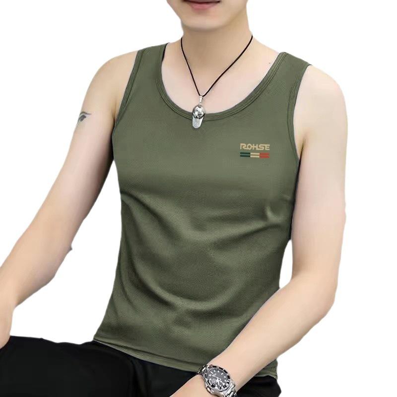 Round Neck Slim Tank Top Sports Undershirt Man