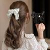 Women's Grid Banana Clip Ribbon Hair Clip