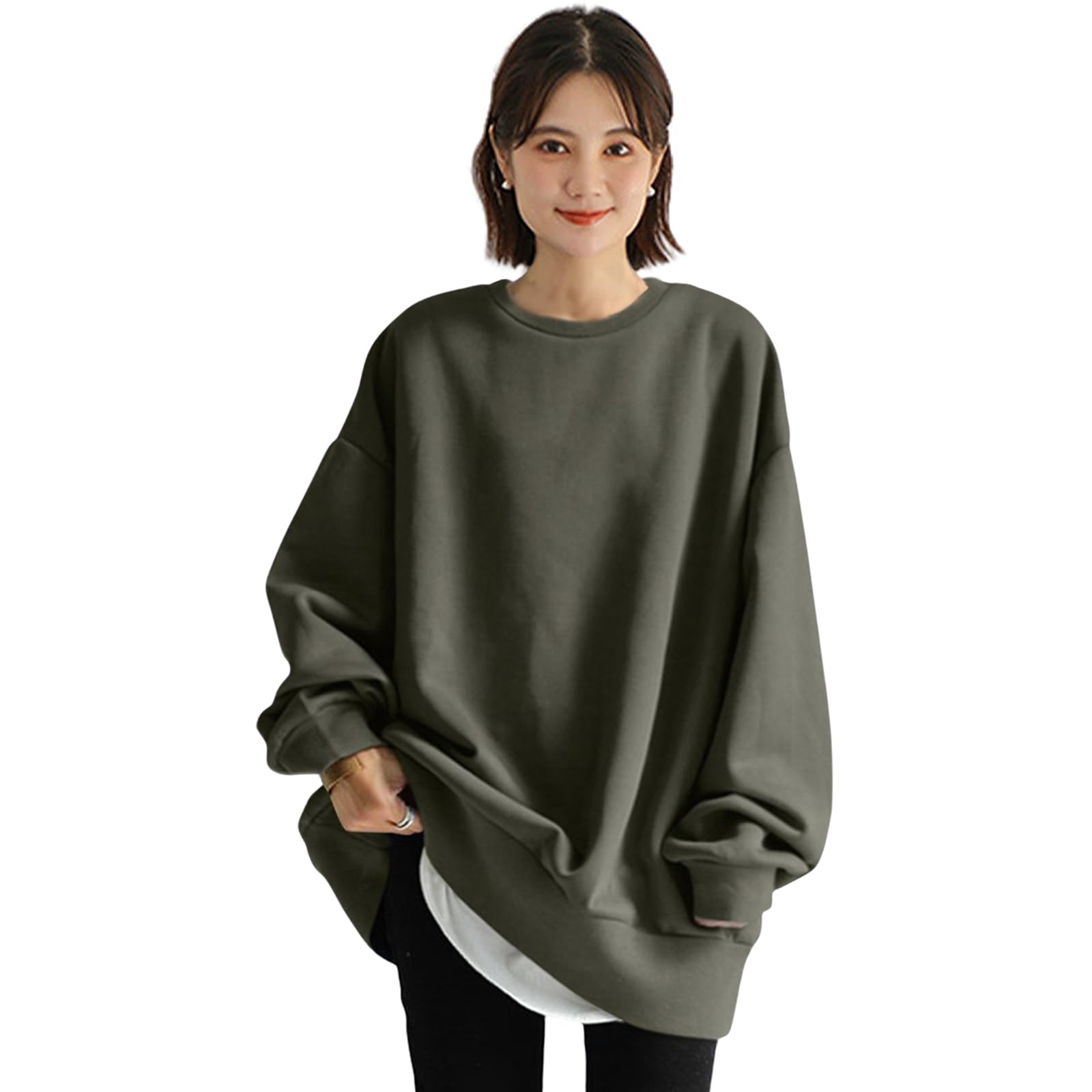 

MEME XTRA Pullover Plus Oversized Korean Long Solid Perfect for Going Oversized Women s Sweatshirt, Size, Sweatshirt, Style, Sleeve, Stylish, Color,