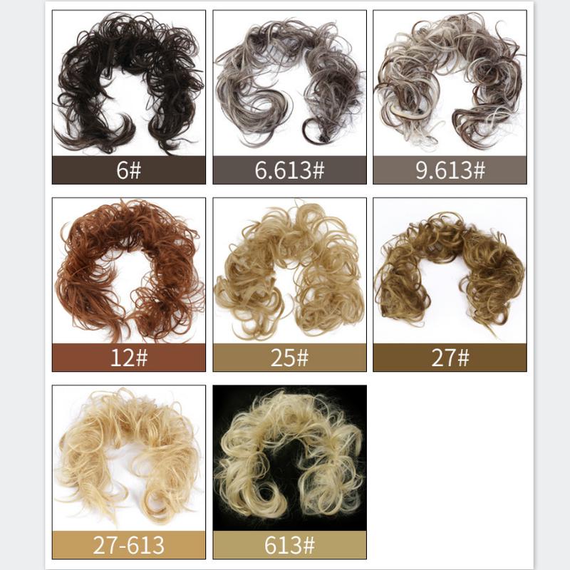 Multiple Synthetic Caterpillar Bread Curly Chignon Hair Extension Wig