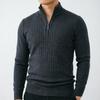Men's Quarter Zip Sweater Fall Winter Slim Fit Ribbed Sweaters Knit Mock Neck Half Zip Long Sleeve Business Casual Warm Golf Pullover Tops for Men