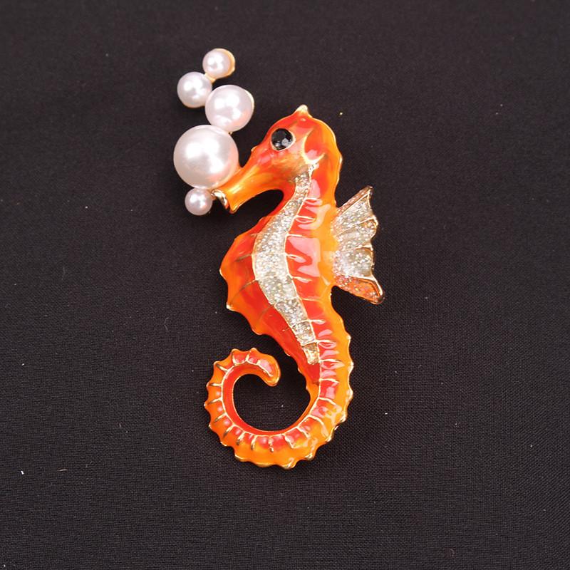 Spilla Animale Marino con Strass Gioiello in Lega per Moda Stile Casual