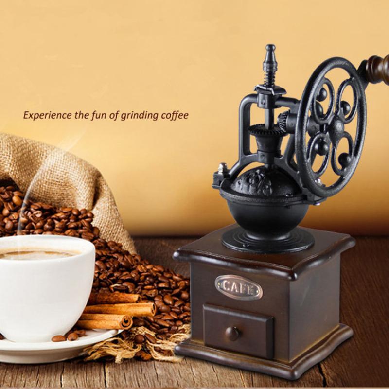 Vintage Big Wheel Manual Coffee Machine Portable Ferris Wheel Coffee Bean Grinder Professional Handmade Coffee Accessories