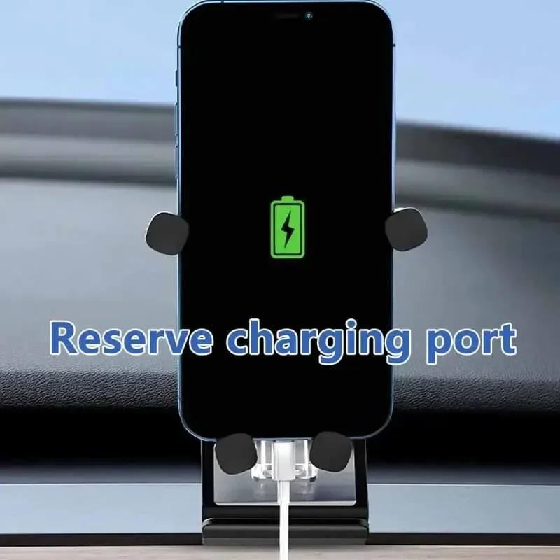Pentru Tesla Model Y 2025 2025 2025 Suport pentru telefon mobil pentru mașină Priză de aer Suport clip pentru ventilație Suport din lemn Suport gravitațional Suport de montare