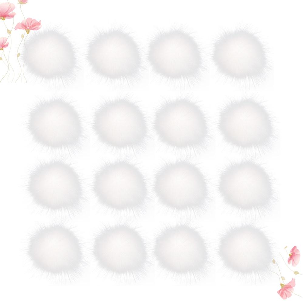 16Pcs Soft Pompom Balls for DIY Sweater Hat Shoes Craft Projects Clothing Accessories Decor Gift Set 8Cm Diameter Elastic Rope