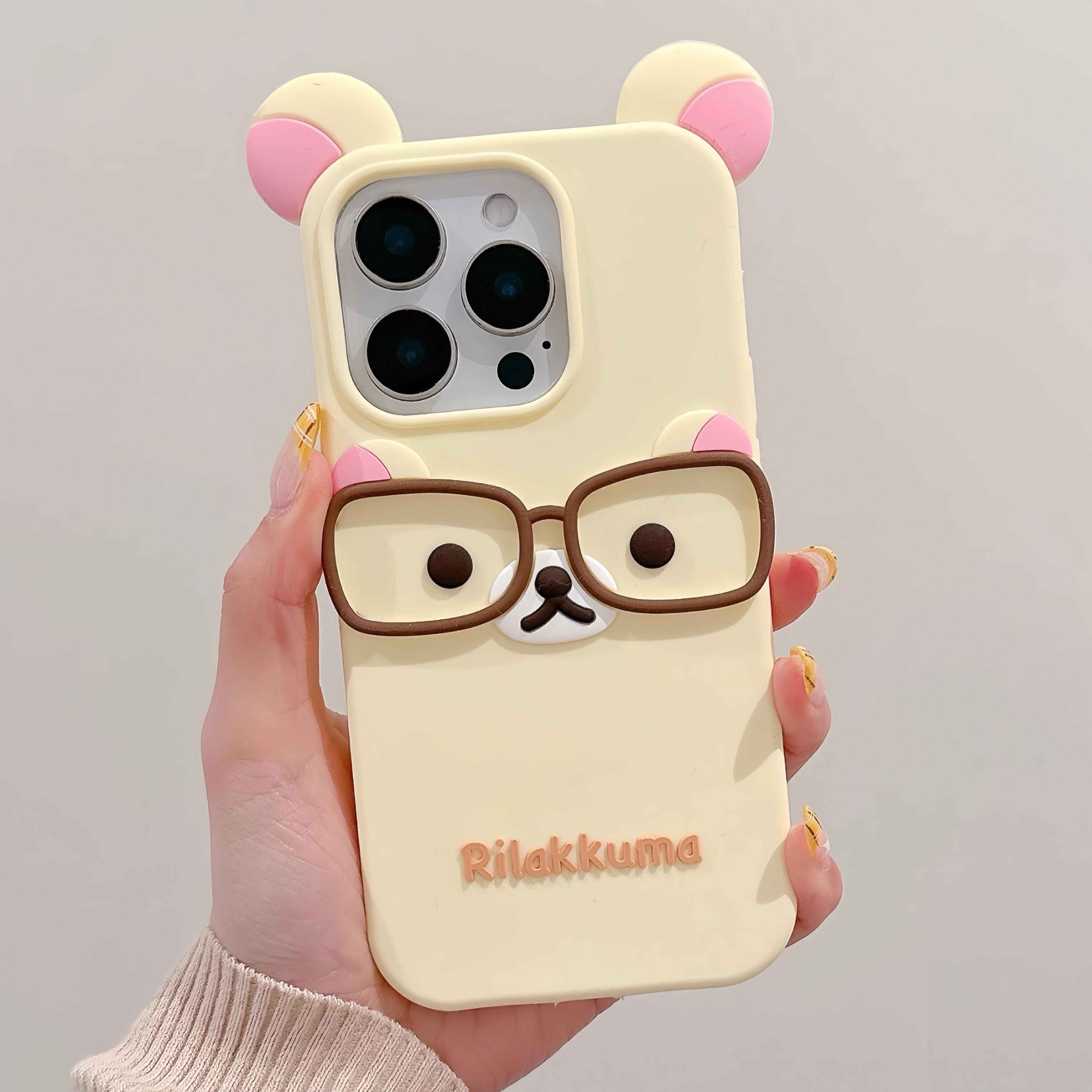 

Милий Мультяшний 3D Чохол Rilakkuma для Телефону для iPhone 16 15 14 13 12 11 Pro X XS Max XR 6 7 8 Plus М який Силіконовий Чохол iPhone 16 Pro Max