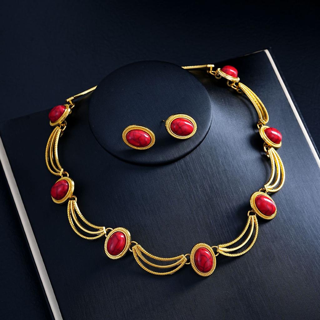 European and American Fashion Light Luxury Necklace Earrings Two-piece Set Bridal Wedding Accessories Dress Set Female 2026