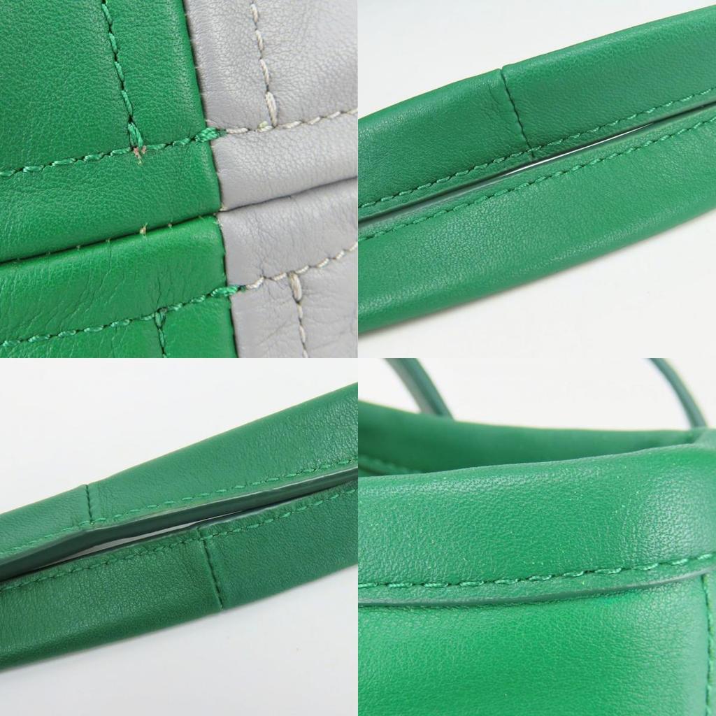Used COACH Tote Bag By color C2594 leather green gray casual