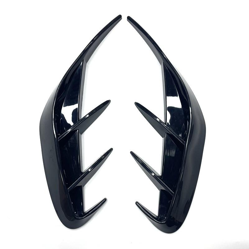 2Pcs Universal Car Rear Bumper Lip Spoiler Air Vent Outlet Cover Trim Glossy Black