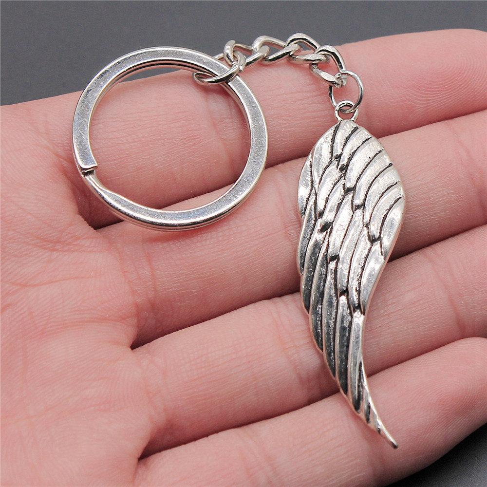 Angel Wings Feathers Heavenly Keychain for Girls Hot Sale Streetwear Bridesmaid Gift Retro Phone Charm