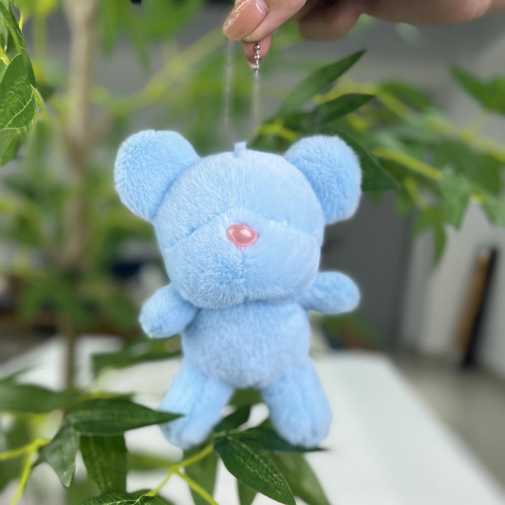 Cute Animal Plush Bear Keychain Toy With Soft Fabric And Colorful Beads Gifts For