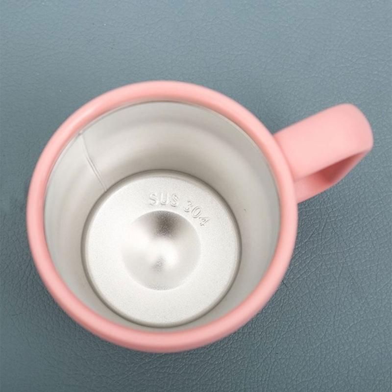 Inovativní hrnek na kávu s uchem a víčkem se slámkou 480ML Láhev Materiál nerezová ocel Hrnky se slámkou na nápoje