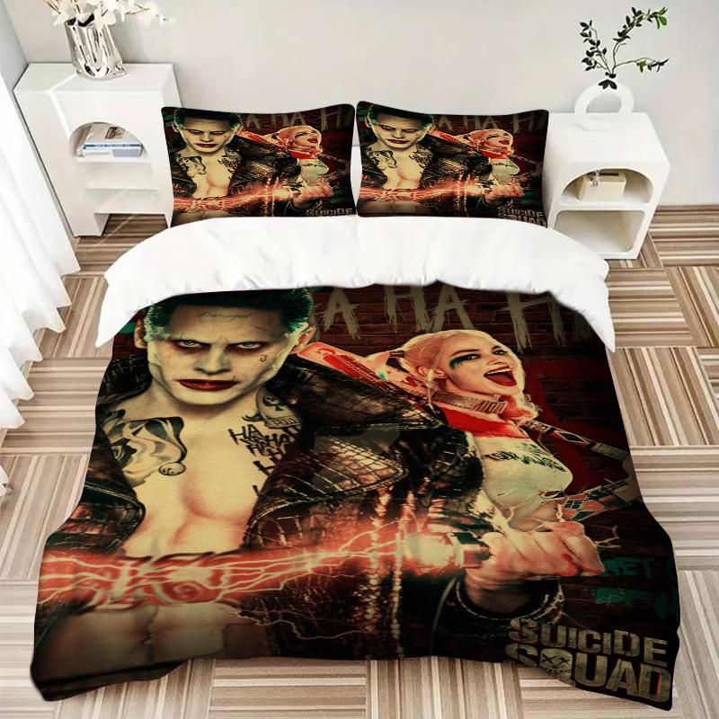 Joker Harley Quinn Print 3Pcs Bedding Setduvet Cover With 2 Bedropillowcase Home Birthday Gift