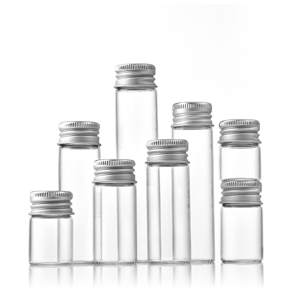 Sample Vials Transparent Glass Jars Small Bottles Clear Aluminum Lids For Samples Gifts Oils
