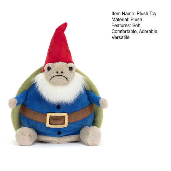 Sköldpadda Tomte Dekor Plyschleksak Mjuk Trädgårdskudde Följeslagare Gåva för