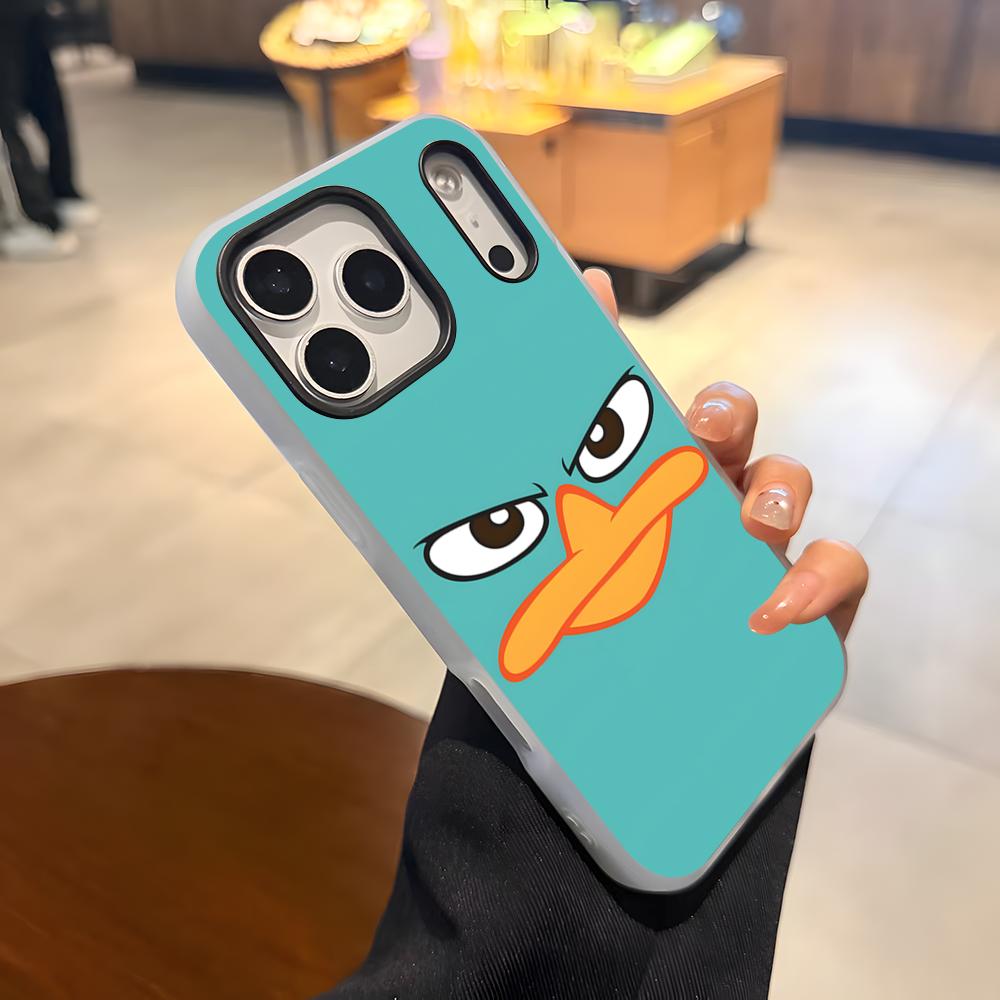 

P-Perry The P-Platypus Phone Case For IPhone 17 Air 16 E 15 14 Plus 13 12 11 Pro Max Jelly 2 In 1 Protective Case iPhone 11 Pro