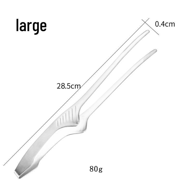 Retro Korean Style 304 Stainless Steel BBQ Grill Tongs with Round and Sharp Heads for Self-Service Restaurants